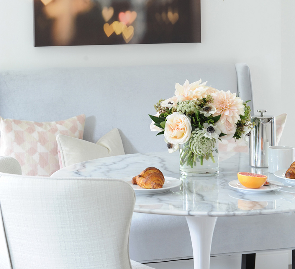 table with flowers