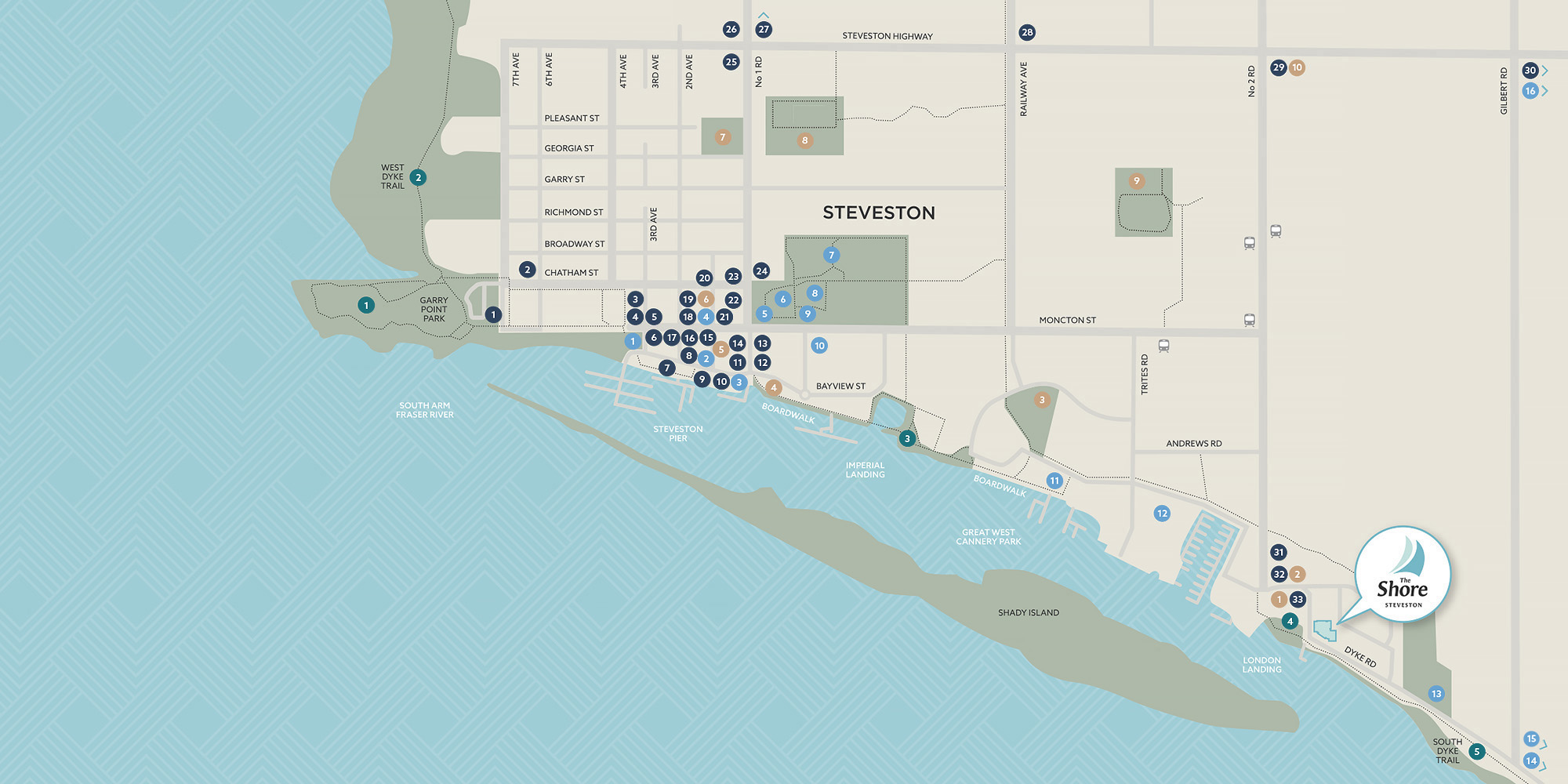 Neighbourhood map of The Shore in Steveston